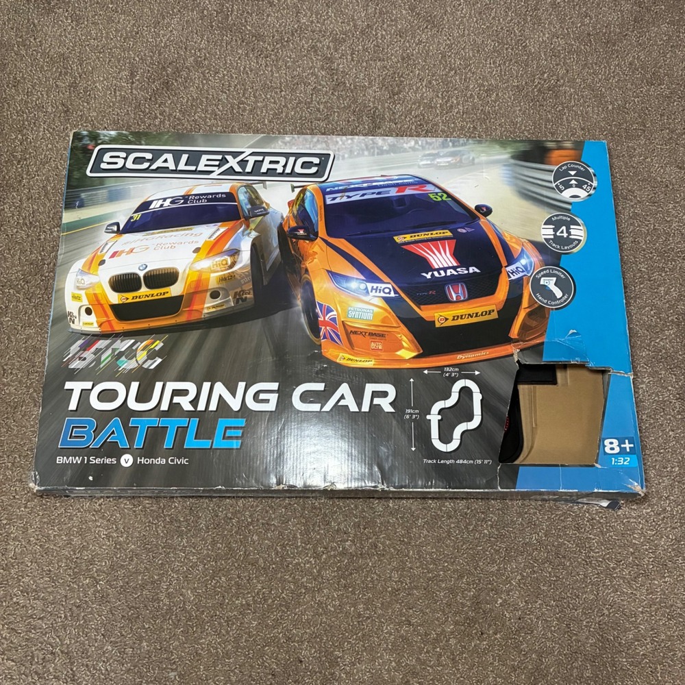 Scalextric Touring Car Battle Slot Car Set 1:32 BMW 1 Series Honda Civic Racing